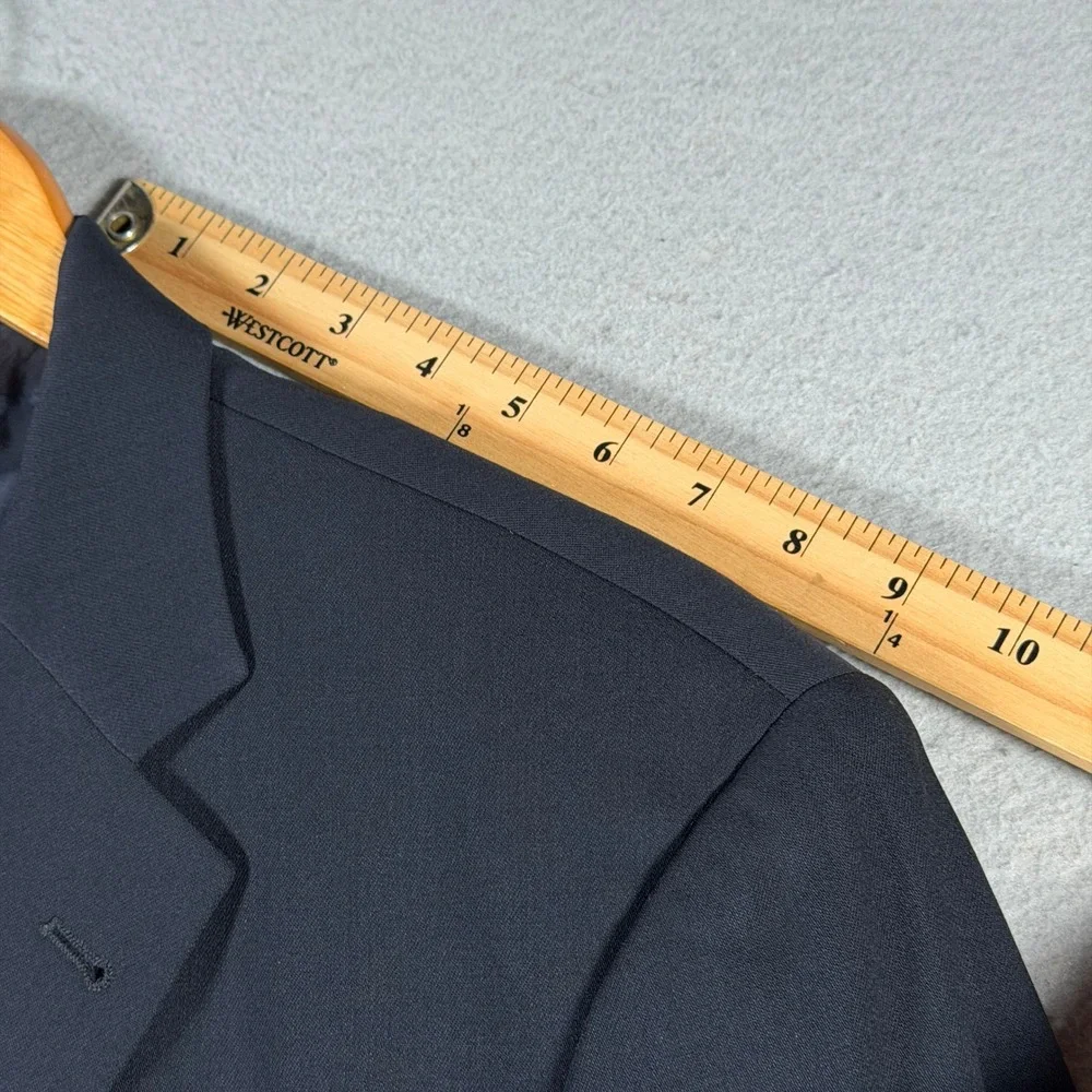 Hugo Boss Mens 42L Einstein Sigma Navy Blue 100% Virgin Wool 3 Button Blazer USA